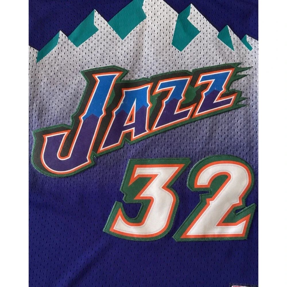 Karl Malone #32 Utah Jazz Hardwood Classics Adidas Jersey Men's Large L +2